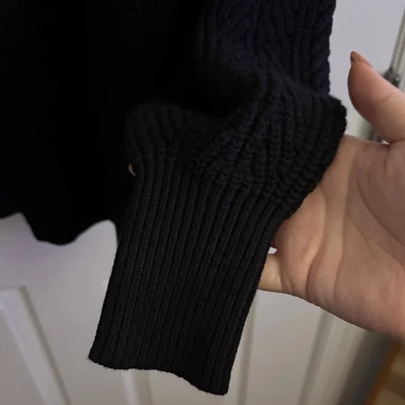 Saks Fifth Avenue Black Cable Knit Sweater - Picture 7 of 7